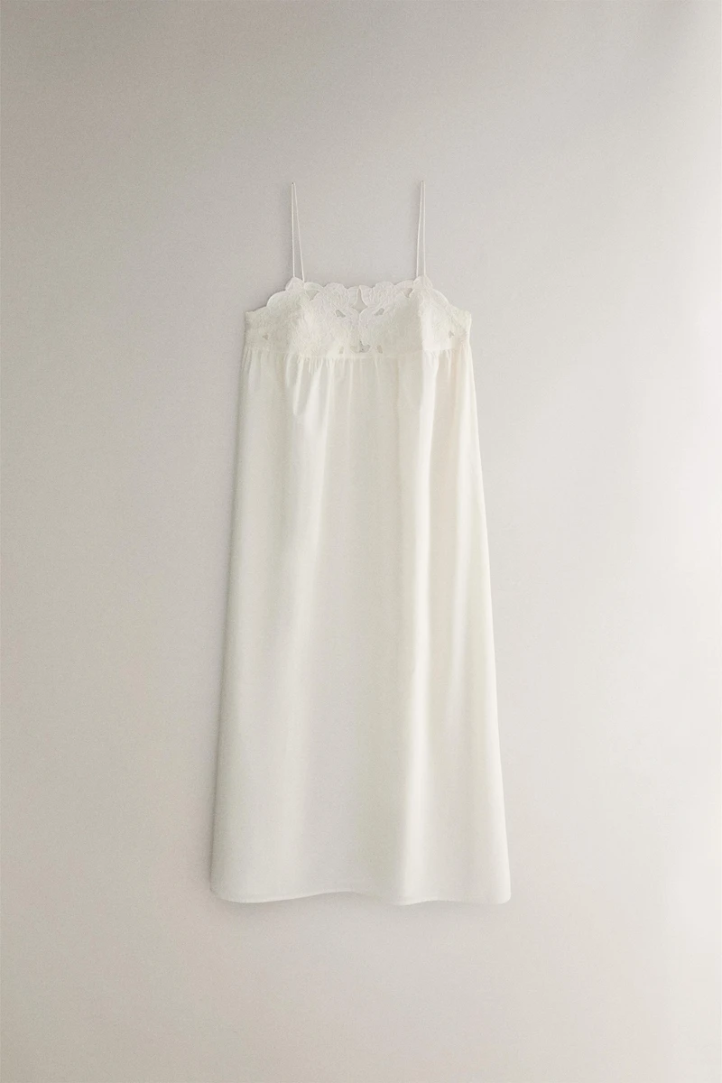 CHEMISE DE NUIT COTON BRODERIES