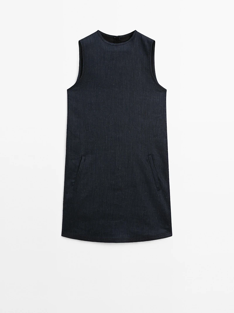 100% cotton denim mini dress