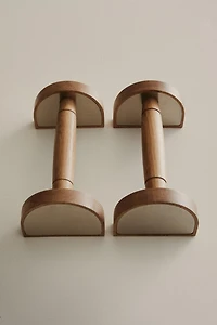OAK WOOD PUSH-UP POT HOLDERS (PACK OF 2)