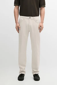 Cotton and linen five-pocket trousers
