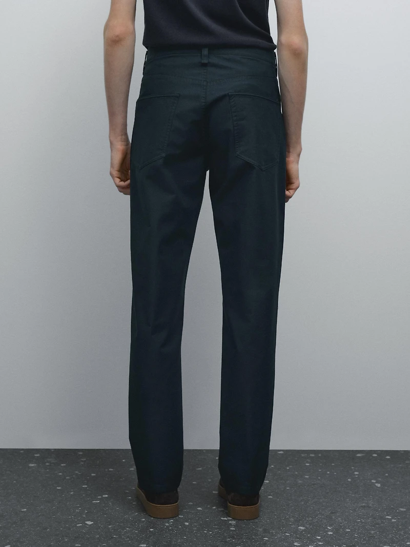 Faux jean tapered fit léger