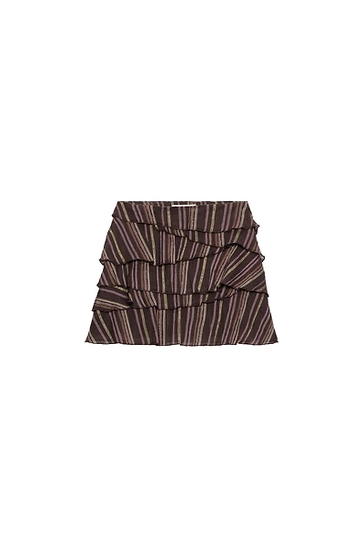 JUPE-PANTALON À RAYURES FIL MÉTALLISÉ