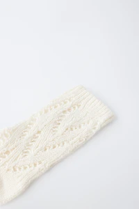 COTTON AND SILK OPENWORK MID-LENGTH SOCKS