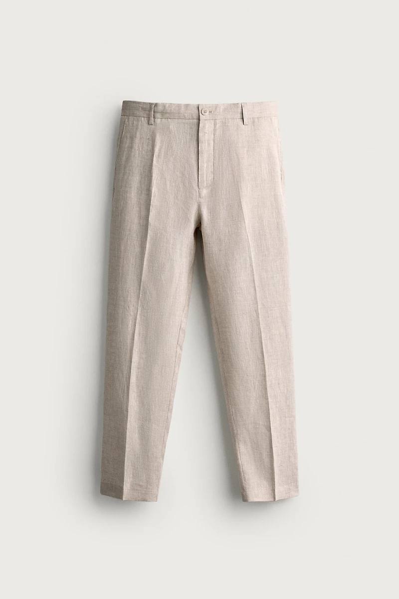 PANTALON REGULAR FIT 100 % LIN