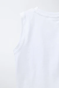 PLAIN SLEEVELESS T-SHIRT