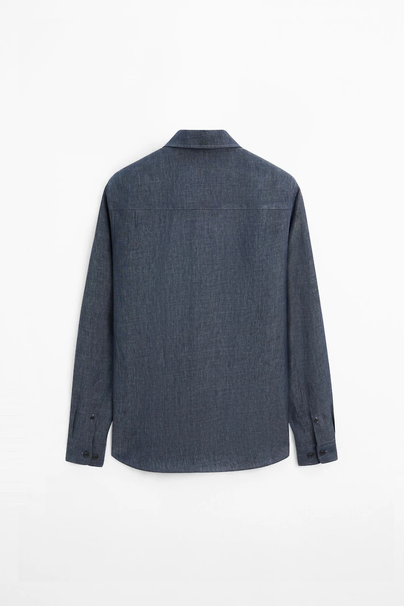 100% linen shirt with pocket