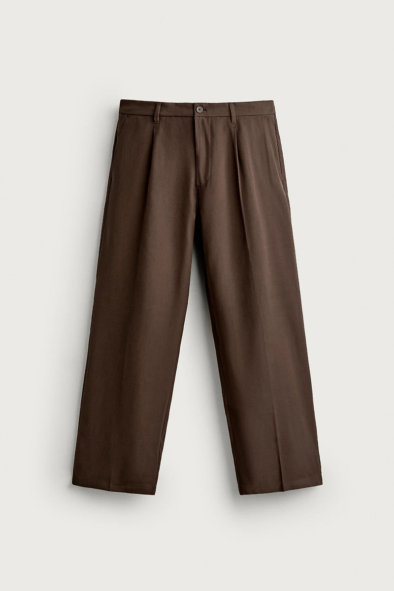 PANTALON FLUIDE COUPE DÉCONTRACTÉE À PLIS