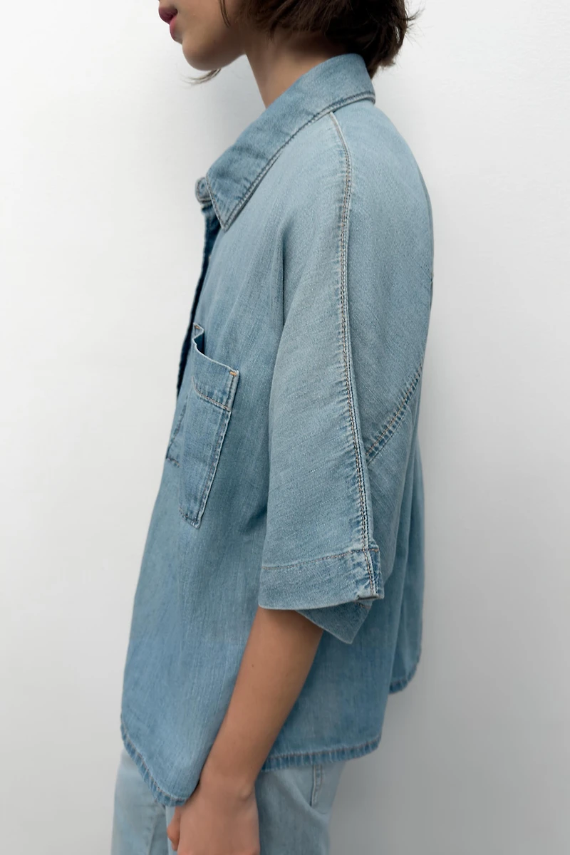 SHORT SLEEVE TRF DENIM SHIRT