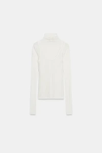 TURTLENECK OVERLAY SHIRT