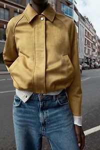 FAUX SUEDE BOMBER JACKET
