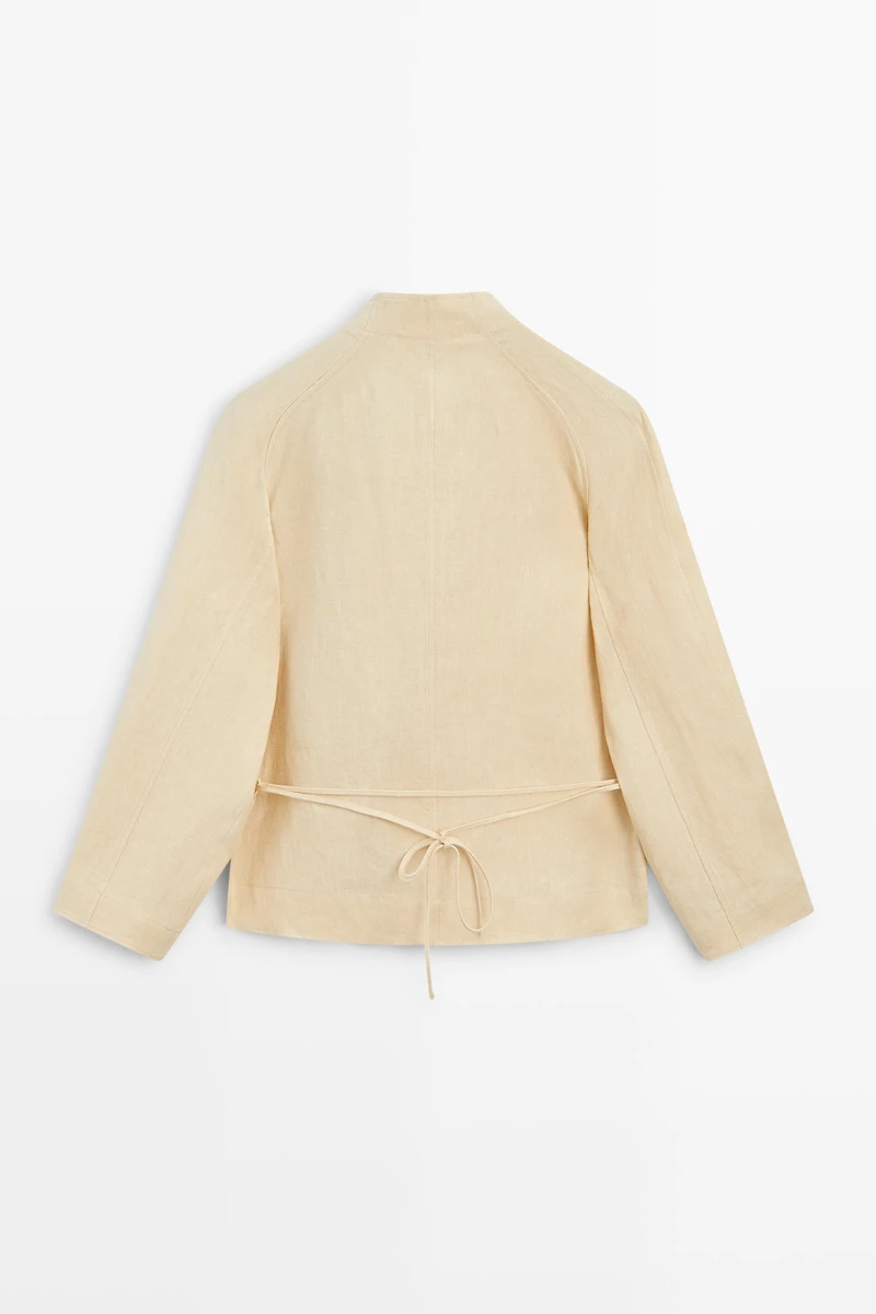 100% linen kimono with buttons and tie
