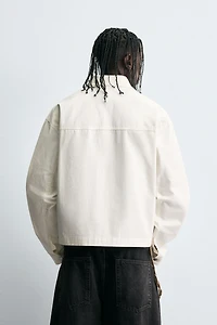 TEXTURED CROPPED FIT OVERSHIRT