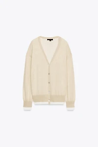 DOUBLE LAYER KNIT CARDIGAN