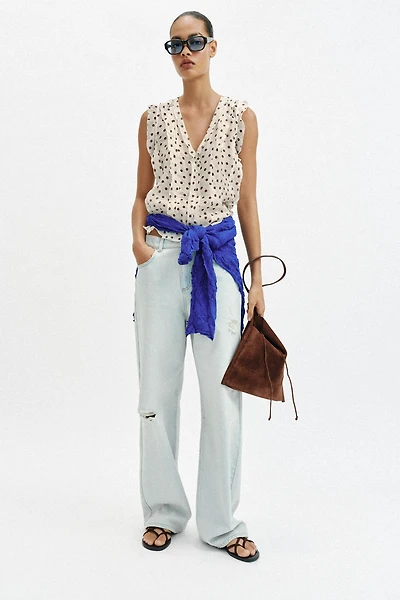 POLKA DOT PRINT BLOUSE