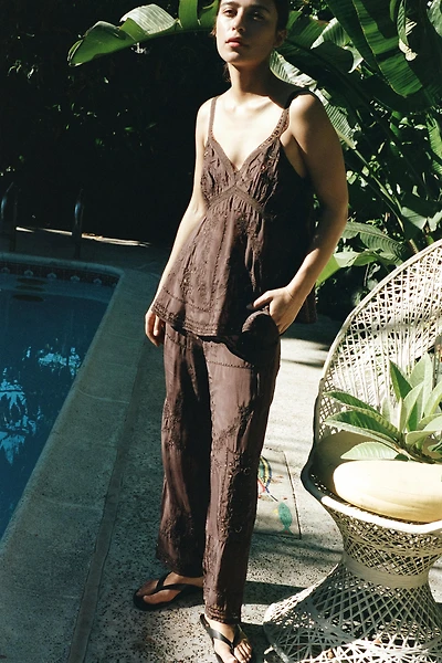 EMBROIDERED BEADED PANTS