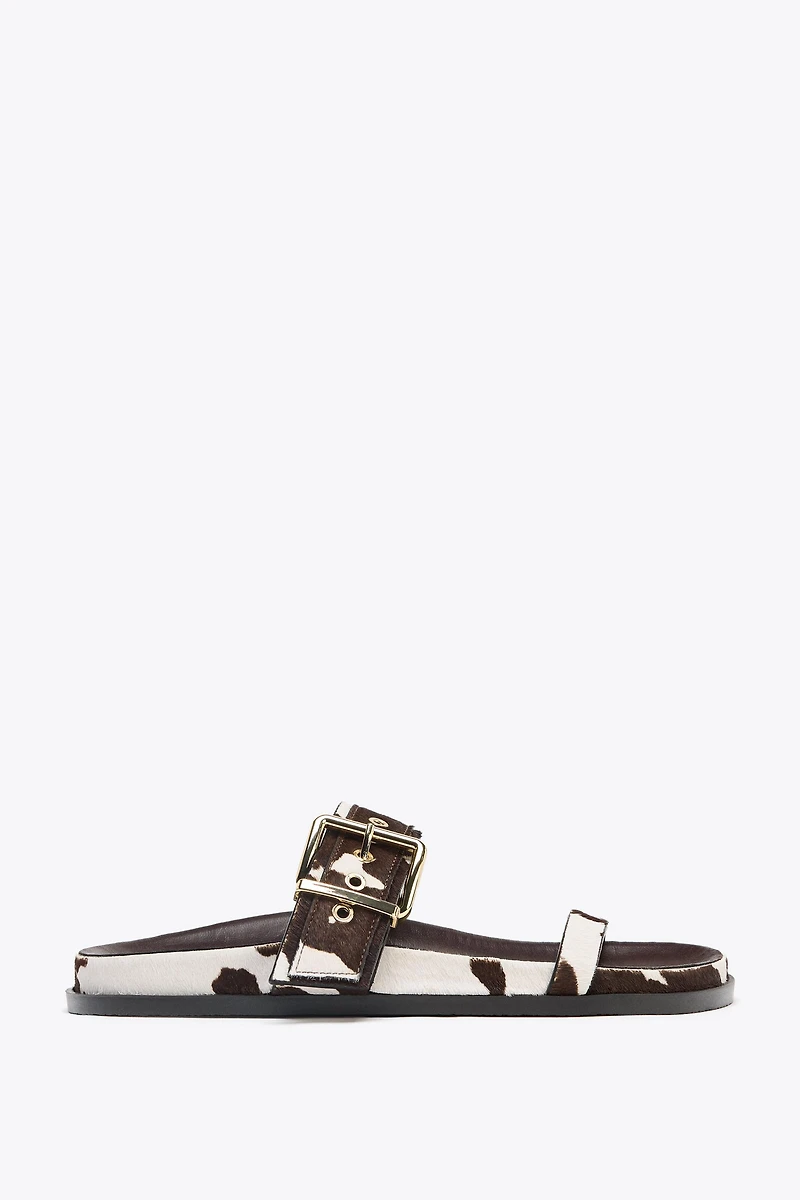 SANDALES ANIMAL PRINT EN CUIR