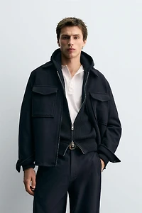 REGULAR FIT WOOL BLEND OVERSHIRT