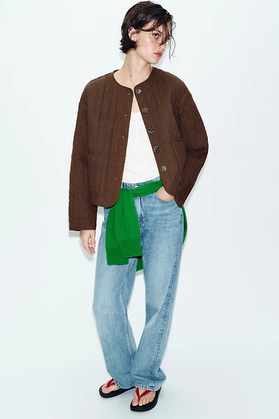 RUSTIC QUILTED LINEN JACKET