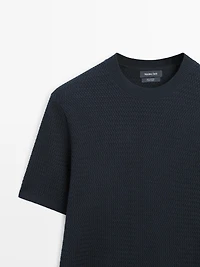 T-shirt en maille texturée à manches courtes