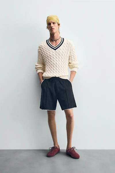 CONTRAST TOWEL SHORTS