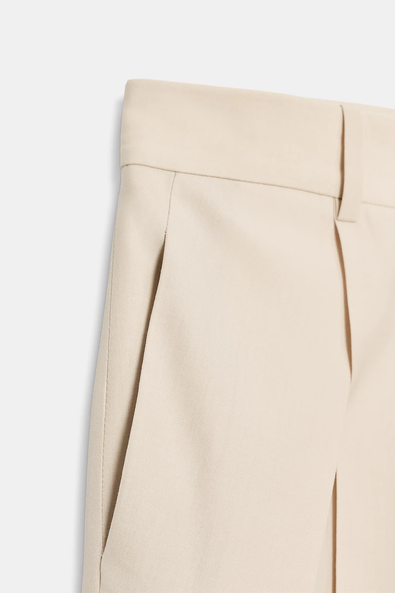 PLEATED WOOL BLEND SHORTS ZW COLLECTION LIMITED EDITION