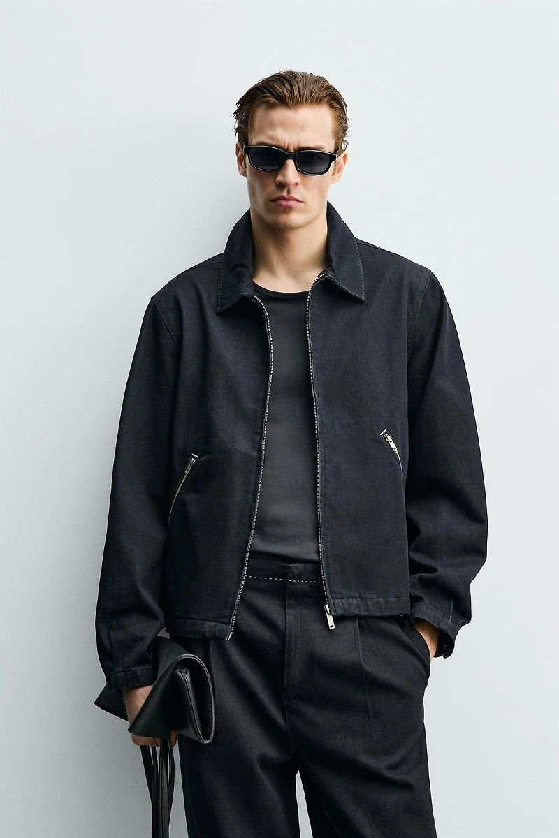 BLOUSON EN JEAN À SURPIQÛRES CONTRASTE