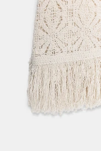 ROBE COURTE CROCHET FRANGES