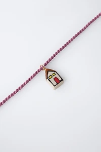 CERAMIC HOUSE CORD NECKLACE