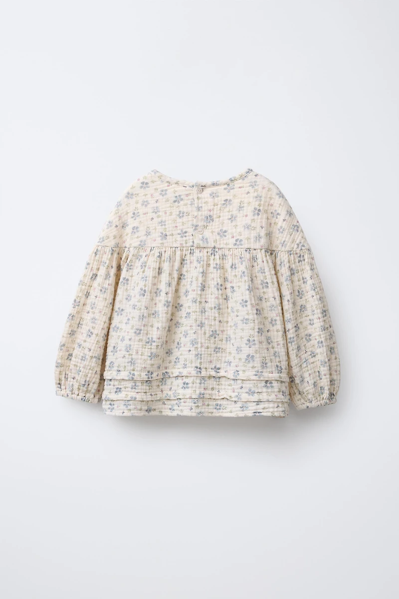 CHEMISE GAZE DE COTTON IMPRIMÉ FLEURS
