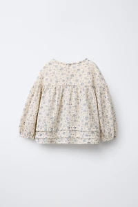 CHEMISE GAZE DE COTTON IMPRIMÉ FLEURS