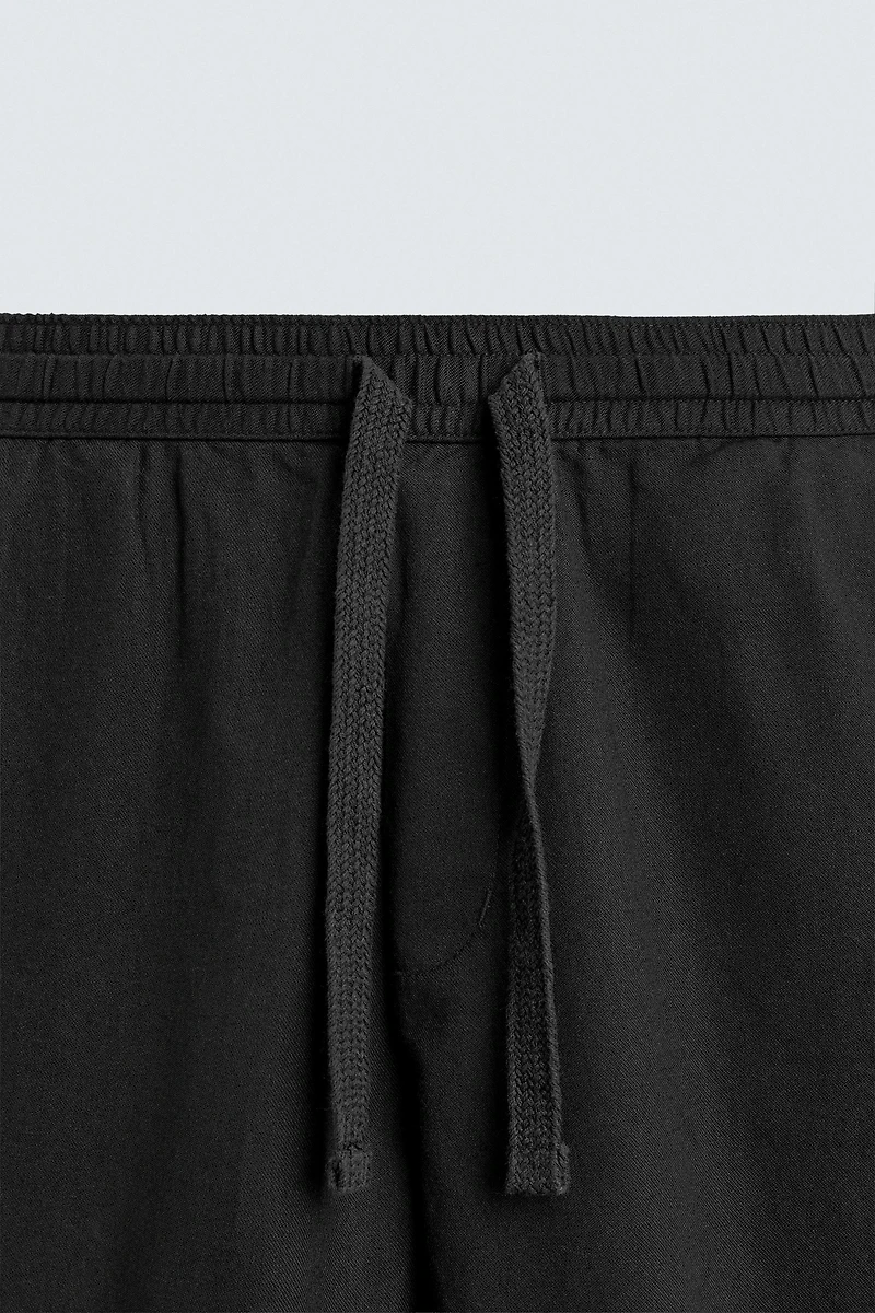 RELAXED FIT COTTON - LINEN PANTS