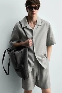 100% LINEN RELAXED FIT SHORTS