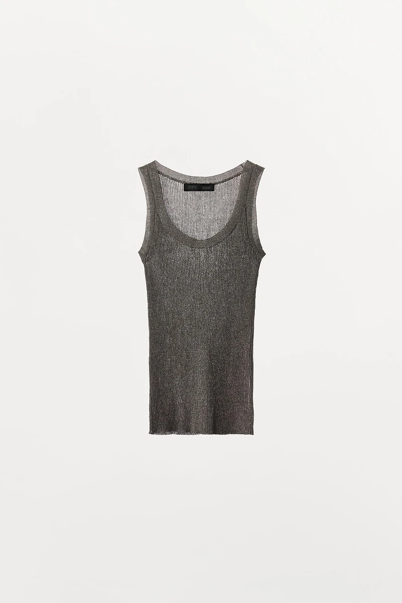 METALLIC THREAD KNIT TOP