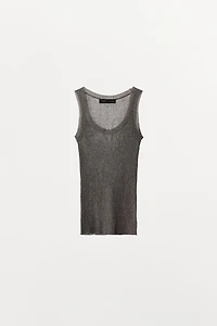 METALLIC THREAD KNIT TOP