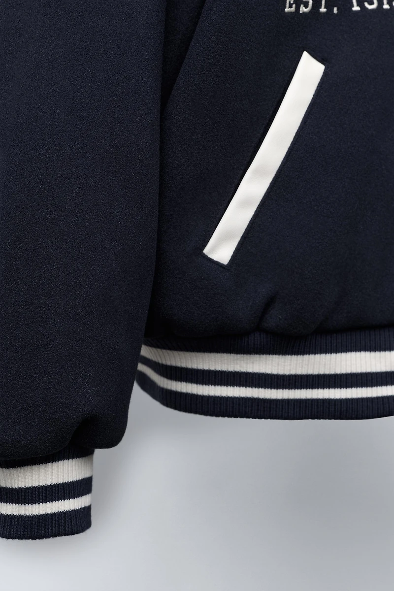 CHAMPION ® X ZARA PATCH CLOTH BOMBER JACKET