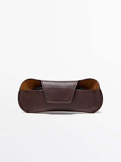 Étui à lunettes en cuir nappa