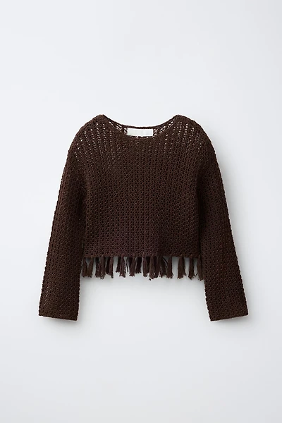 FRINGED KNIT JUMPER