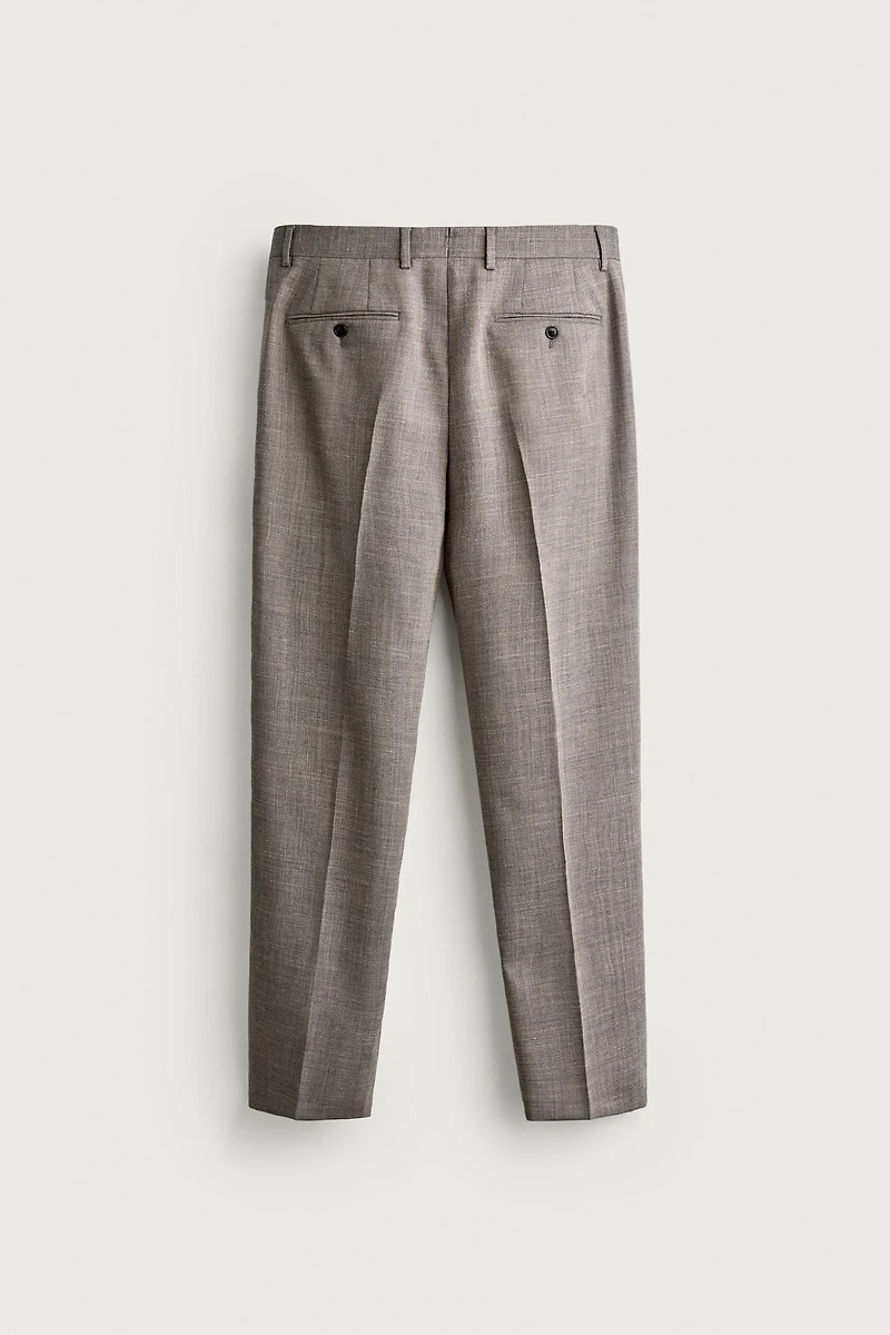 WOOL-BLEND REGULAR FIT SUIT PANTS