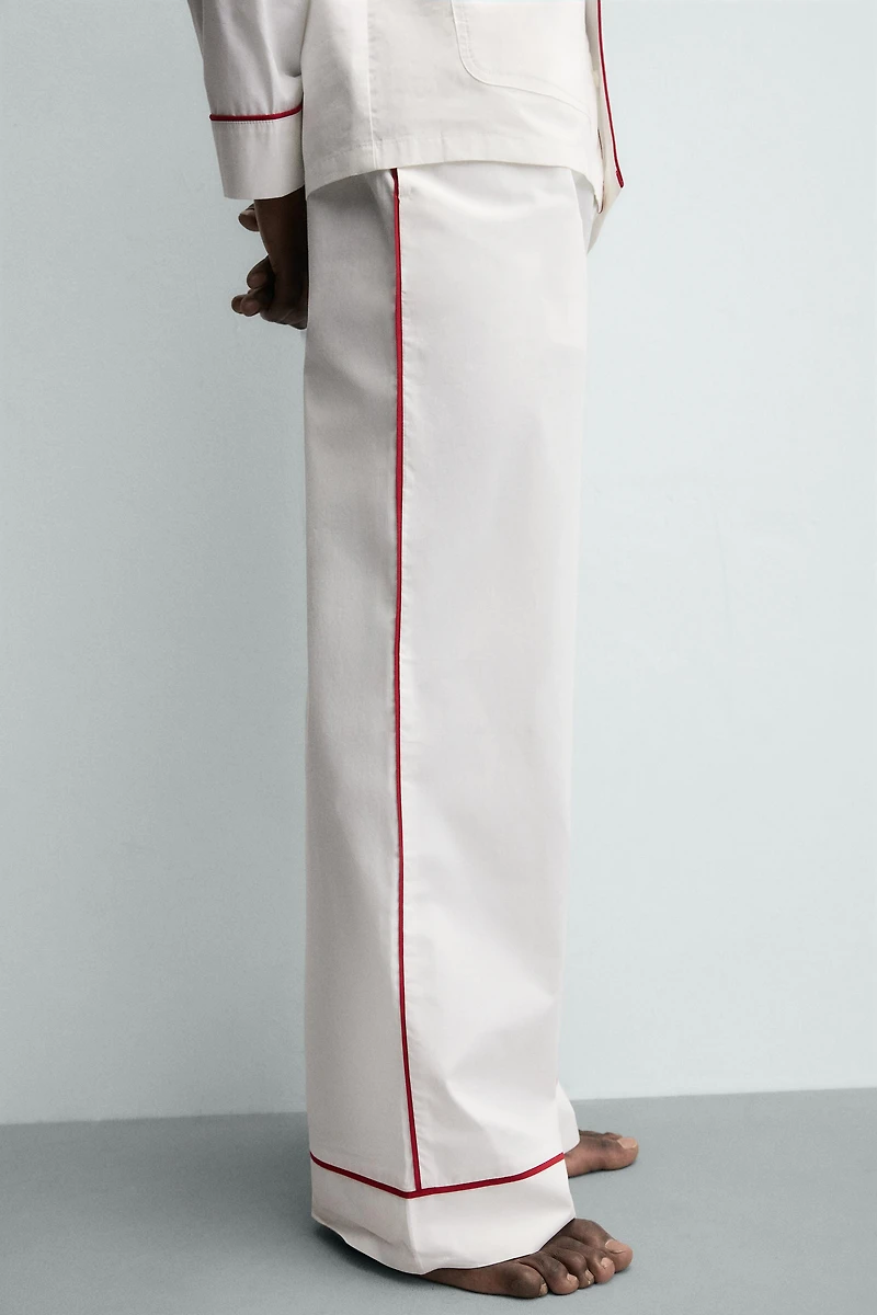 CONTRAST PIPING PAJAMA SET
