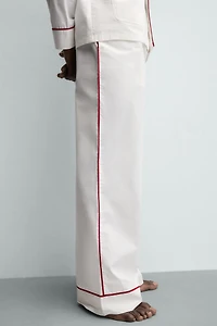 CONTRAST PIPING PAJAMA SET