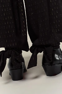METALLIC THREAD BALLOON PANTS