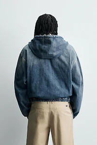 VESTE DÉLAVÉE À CAPUCHE