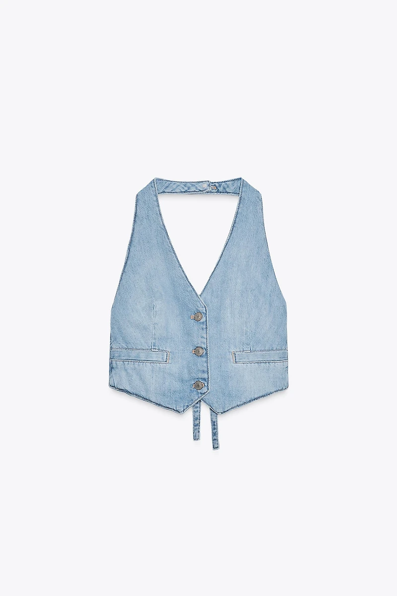 TRF DENIM VEST TOP