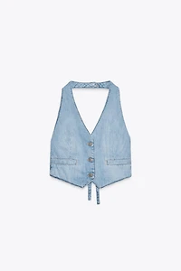 TRF DENIM VEST TOP