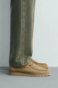 LEATHER SHOES WITH RAISED SEAM