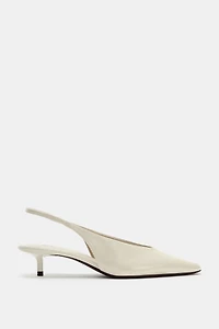 LEATHER KITTEN HEEL SHOES
