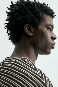 STRIPED HENLEY T-SHIRT