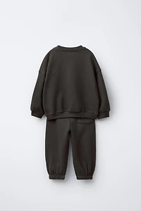 JOGGING SET SWEATSHIRT AND PANTS EMBROIDERED TEXT