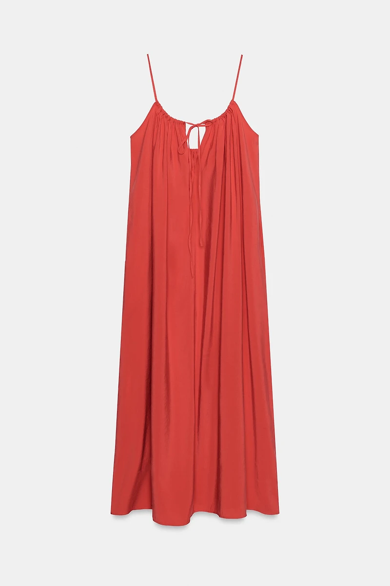 ROBE MI-LONGUE FLUIDE À NŒUD