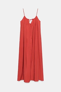 ROBE MI-LONGUE FLUIDE À NŒUD